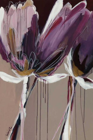 Aubergine Splendor II Black Ornate Wood Framed Art Print with Double Matting by Maritz, Angela