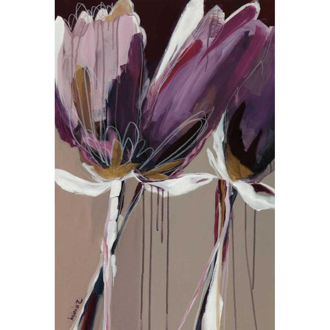 Aubergine Splendor II Gold Ornate Wood Framed Art Print with Double Matting by Maritz, Angela