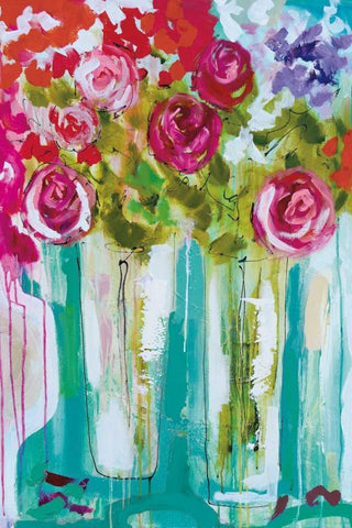 Enchante White Modern Wood Framed Art Print with Double Matting by Brooks, Amanda J.