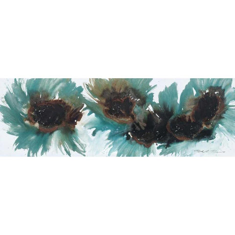 Peacock Dance Gold Ornate Wood Framed Art Print with Double Matting by Barnes, Natasha