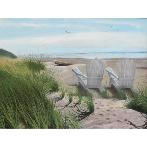 Perfect Spot on the Beach Gold Ornate Wood Framed Art Print with Double Matting by Peterson, Julie