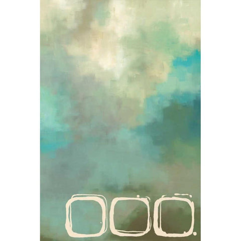 Retro in Aqua and Khaki II White Modern Wood Framed Art Print by Maitland, Laurie