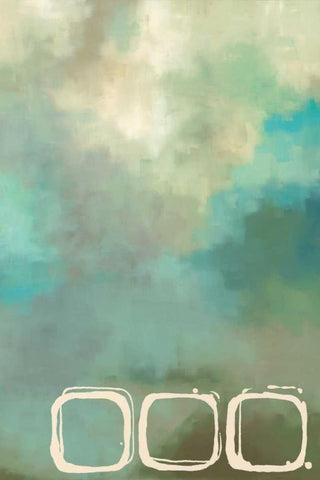 Retro in Aqua and Khaki II White Modern Wood Framed Art Print with Double Matting by Maitland, Laurie
