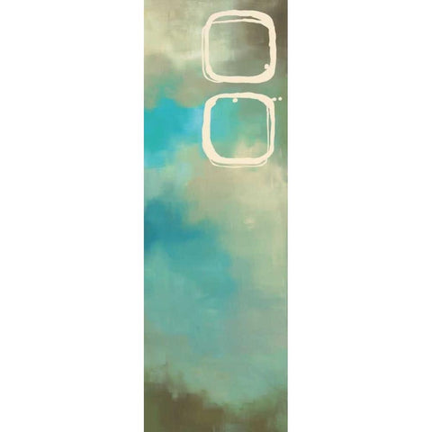 Retro in Aqua and Khaki III White Modern Wood Framed Art Print by Maitland, Laurie
