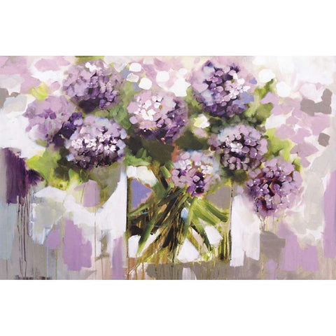 Blush Hydrangea Black Modern Wood Framed Art Print by Brooks, Amanda J.