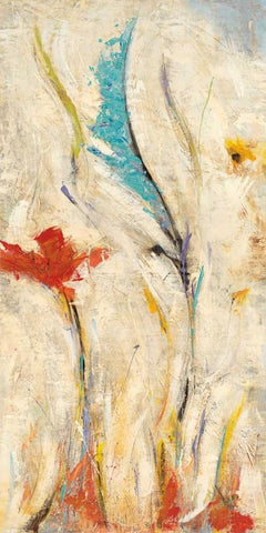 Flores I White Modern Wood Framed Art Print with Double Matting by Santos, Nancy Villarreal