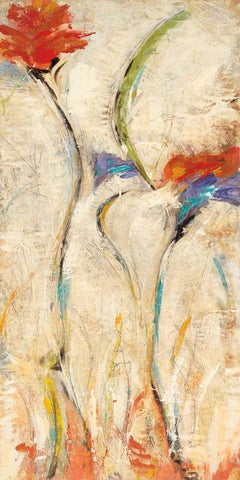 Flores II White Modern Wood Framed Art Print with Double Matting by Santos, Nancy Villarreal