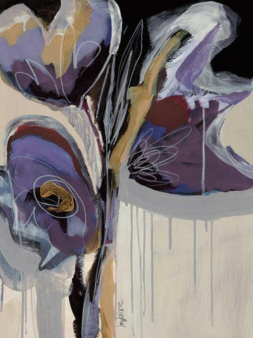 Floral Impressions II White Modern Wood Framed Art Print with Double Matting by Maritz, Angela
