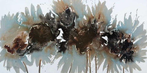 Asian Mist Black Ornate Wood Framed Art Print with Double Matting by Barnes, Natasha
