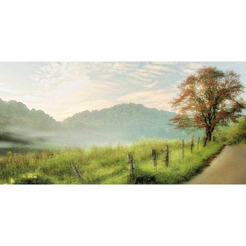Autumns Aproach Black Modern Wood Framed Art Print with Double Matting by Burt, D.