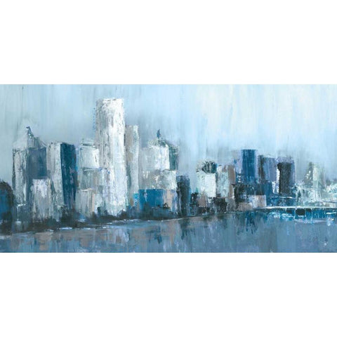 Citylines Black Modern Wood Framed Art Print with Double Matting by Jones, Cy