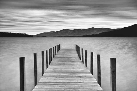 Morning View White Modern Wood Framed Art Print with Double Matting by Iacobellis, Michael