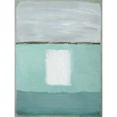 Azure Blue II Black Modern Wood Framed Art Print with Double Matting by Gold, Caroline