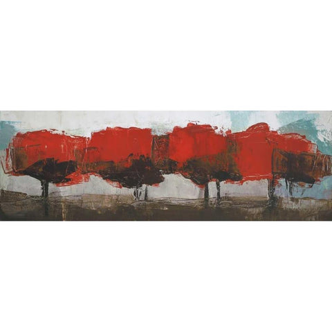 Fall Row Black Modern Wood Framed Art Print by Shire, Martin