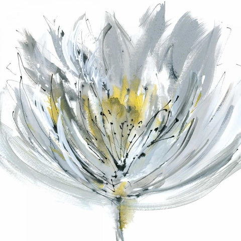 Le Grand Posy White Modern Wood Framed Art Print by Meyers, Rebecca