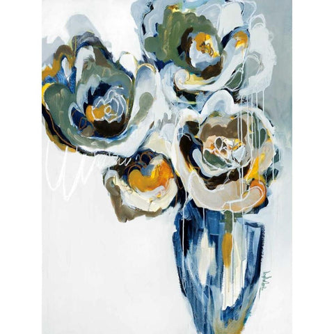 Blooms of Earl Gray White Modern Wood Framed Art Print by Maritz, Angela