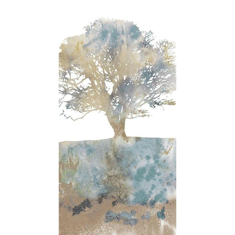 Water Tree II White Modern Wood Framed Art Print by Fontaine, Stephane