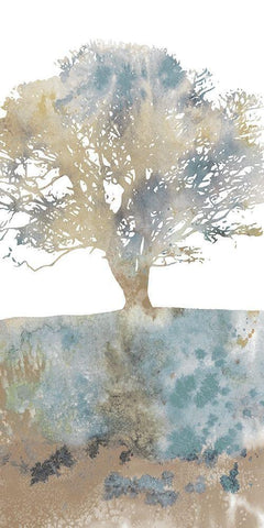Water Tree II White Modern Wood Framed Art Print with Double Matting by Fontaine, Stephane