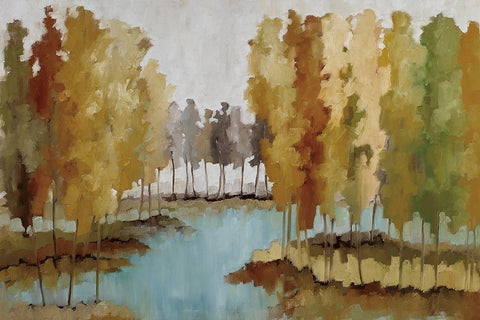 Lake View White Modern Wood Framed Art Print with Double Matting by Ellens, Jacqueline