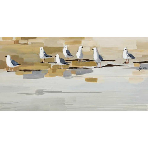 Late Afternoon Gathering Â  White Modern Wood Framed Art Print by Maritz, Angela