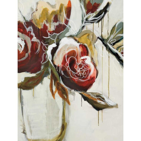 Florist Pickings White Modern Wood Framed Art Print by Maritz, Angela