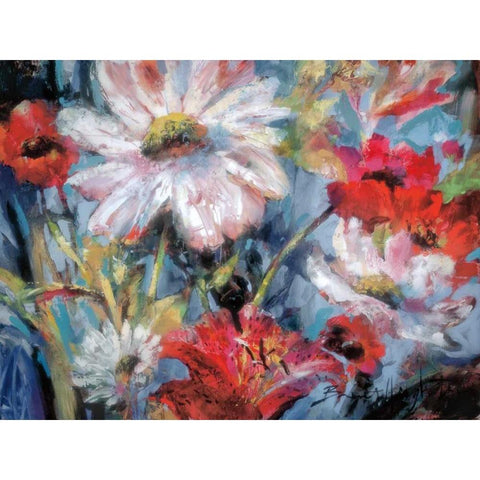 Tangled Garden I Black Modern Wood Framed Art Print with Double Matting by Heighton, Brent