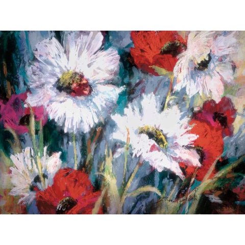 Tangled Garden II White Modern Wood Framed Art Print by Heighton, Brent