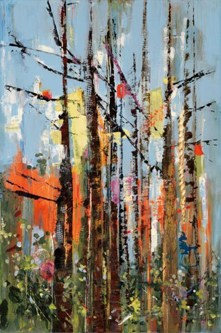 Eclectic Forest Black Ornate Wood Framed Art Print with Double Matting by Meyers, Rebecca