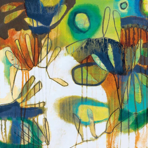 Tropical Burst I White Modern Wood Framed Art Print with Double Matting by Weber, Jennifer