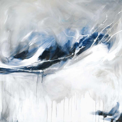 Silver Lining Black Modern Wood Framed Art Print by Parker, Karen Lorena
