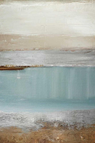 Echo Beach White Modern Wood Framed Art Print with Double Matting by Gold, Caroline