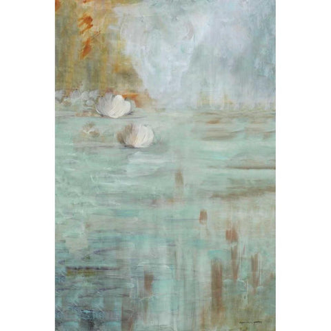 White Lotus Gold Ornate Wood Framed Art Print with Double Matting by Parker, Karen Lorena