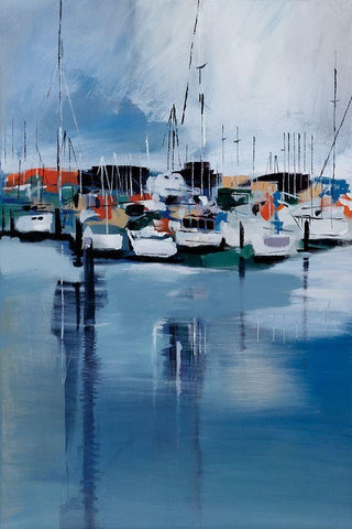 Docked White Modern Wood Framed Art Print with Double Matting by Fitsimmons, A.