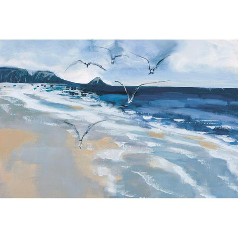 Pacific Breezes Black Modern Wood Framed Art Print with Double Matting by Fitzsimmons, A.