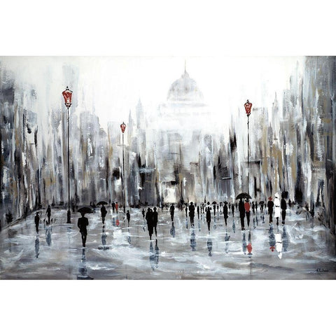 Grande Ville Black Modern Wood Framed Art Print with Double Matting by Aziz, Kadmiri