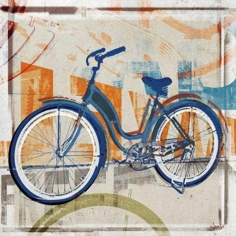 Speedway White Modern Wood Framed Art Print with Double Matting by NOAH