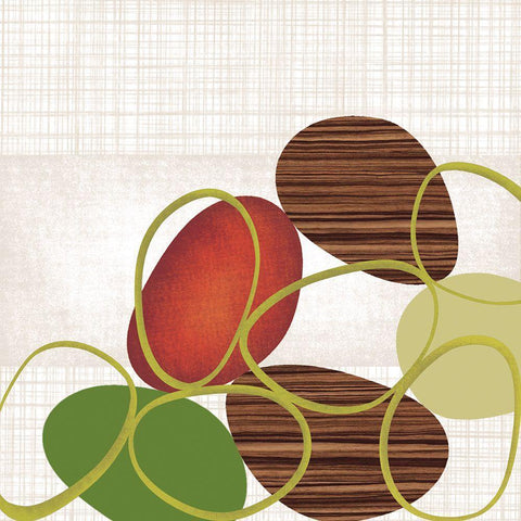 Pebbles And Loops I Black Modern Wood Framed Art Print with Double Matting by Venter, Tandi