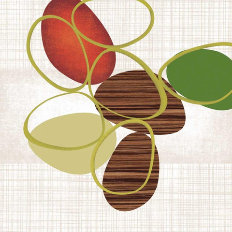 Pebbles and Loops II White Modern Wood Framed Art Print by Venter, Tandi