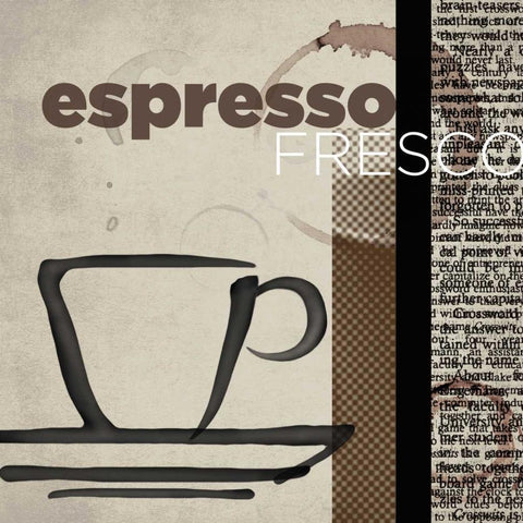 Espresso Fresco White Modern Wood Framed Art Print by Venter, Tandi