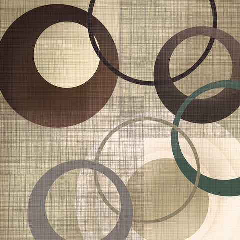 Hoops n Loops II Black Modern Wood Framed Art Print by Venter, Tandi