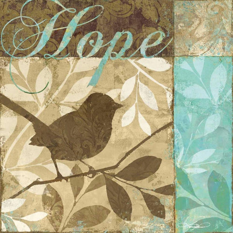 Hope White Modern Wood Framed Art Print with Double Matting by Mallett, Keith