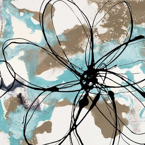 Free Flow I Black Modern Wood Framed Art Print with Double Matting by Barnes, Natasha