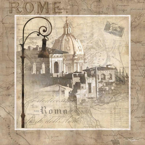 When in Rome Gold Ornate Wood Framed Art Print with Double Matting by Mallett, Keith