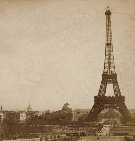 Historical Paris White Modern Wood Framed Art Print with Double Matting by Atria, Cristin