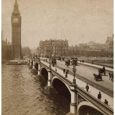 Historical London Gold Ornate Wood Framed Art Print with Double Matting by Atria, Cristin