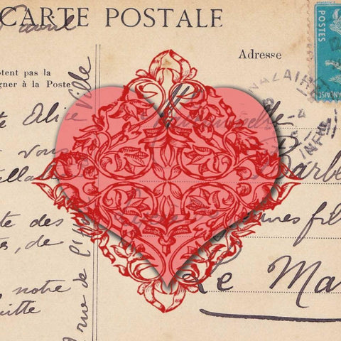 Le CÅ“ur dAmour I Black Modern Wood Framed Art Print with Double Matting by Berg, Sabine