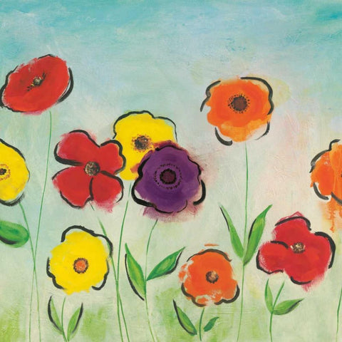 Flowering Garden II Black Modern Wood Framed Art Print by Horsfall, Sarah