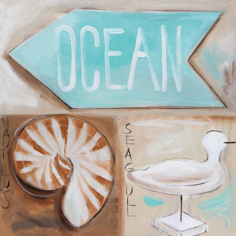 Wheres the Ocean White Modern Wood Framed Art Print by Brooks, Amanda J.