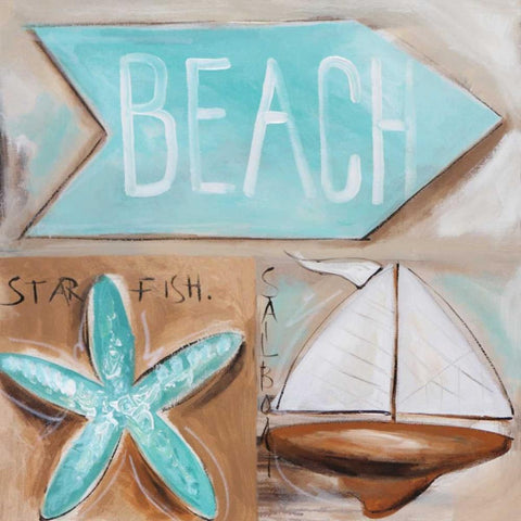 Wheres the Beach White Modern Wood Framed Art Print by Brooks, Amanda J.