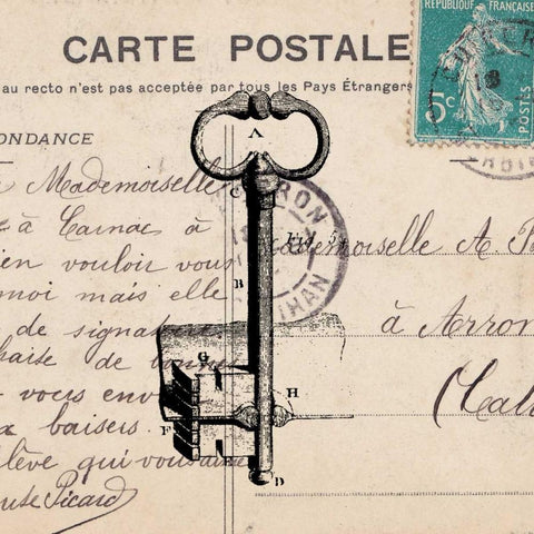 Key To My Heart I White Modern Wood Framed Art Print with Double Matting by Berg, Sabine